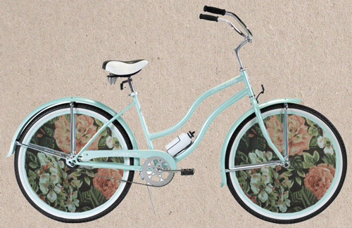 bike for riding through fields of flowers